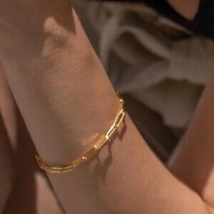 Chunky Gold Paperclip Chain Bracelet Waterproof Gold Bracelet PRETTY Bracelet